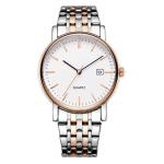 Silvertone Fashion Quartz Couple Watches Gift Set 3BAR Date Functional