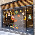 Static Merry Christmas Window Stickers 0.15mm New Year Stickers