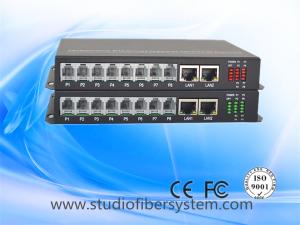 Quality 8CH Telephone Fiber Media Converter with 2ch 100M ethernet for armed police system wholesale