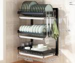 Foodgrade 55.5cm heght Black Metal Draining Rack / Wall Hanging Dish Rack