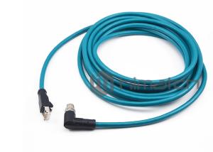 Quality Industrial Grade Ethernet Cable Cat 5e , Rj45 To M12 Ethernet Cable 8P Male wholesale