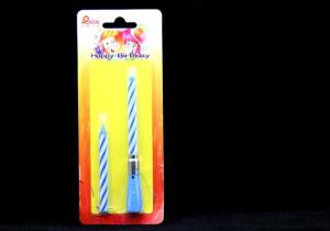 Quality 2 Pcs Blue Color Spiral Musical Birthday Candle , Happy Birthday Singing Candles wholesale