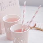 146 6mm Chevron Pink And White Striped Biodegradable Paper Straws For Celebratio