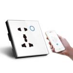 10A White Glass Wall Sockets Waterproof