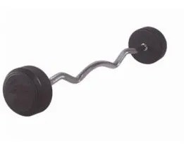 Rubber Coated Cast Iron Curl Rubber Fixed Barbell Sets 20kg