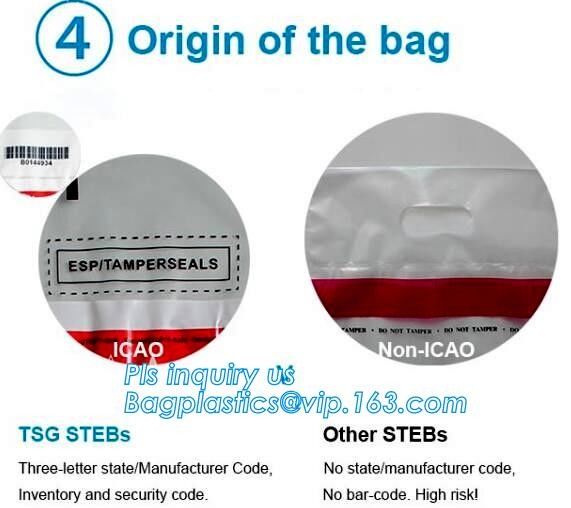 Opaque Tamper Evident Sealing Plastic Bank Money Steb Security Bag / Custom Self Adhesive Plastic Courier Bag, bagease