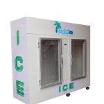 Indoor Commercial Ice Freezer Bagged Ice Bin with Two Glass Doors