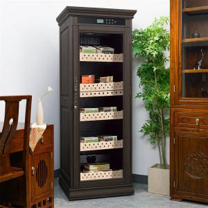 Quality Premium Quality Dark Brown Solid Wood Frame Cigar Cooler Humifier With Locker wholesale