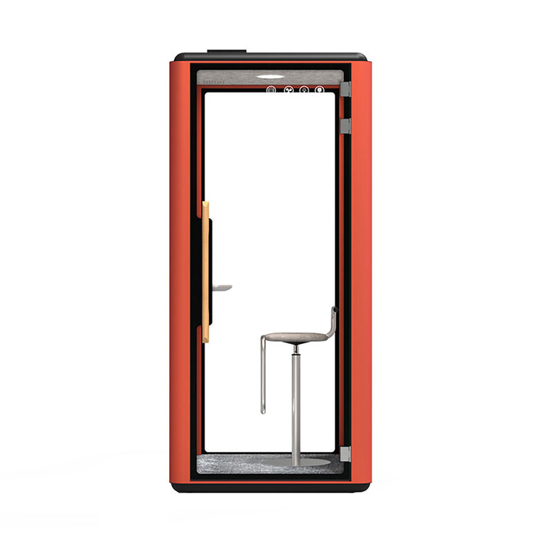 42.3 Inch Acoustic Phone Booth Red Single 2000HMM Portable Office Pod