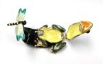 Pewter alloy gold plated Frog Jeweled Trinket Box Golden plated enamel fashion
