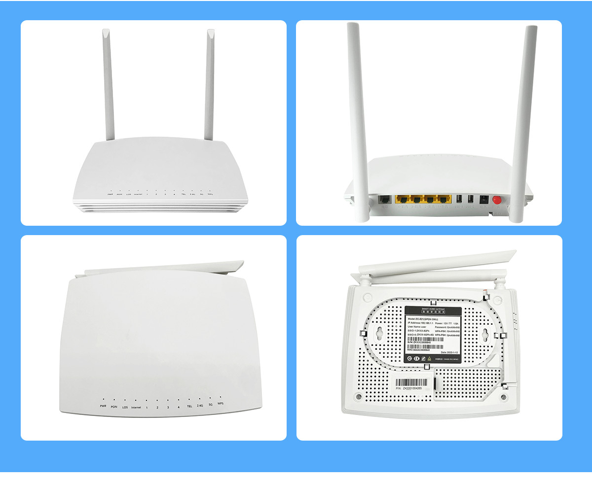 AC1200 1GE GPON ONT 3FE 1POTS Dual Band Wifi ONU With 2 Antennas