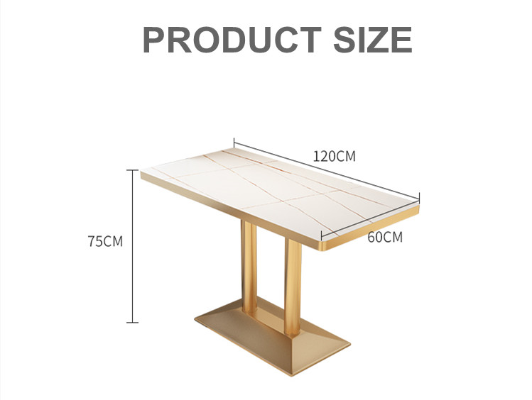 Iron Restaurant Dining Table And Chairs 120cm 4 Person Seats Elegant