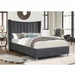 Velvet High Headboard Single Leather Bed
