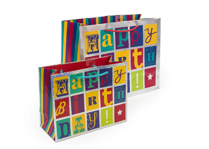 Boutique Extra Large Gift Wrap Bags Sandblasting Alphabet Eco - Friendly