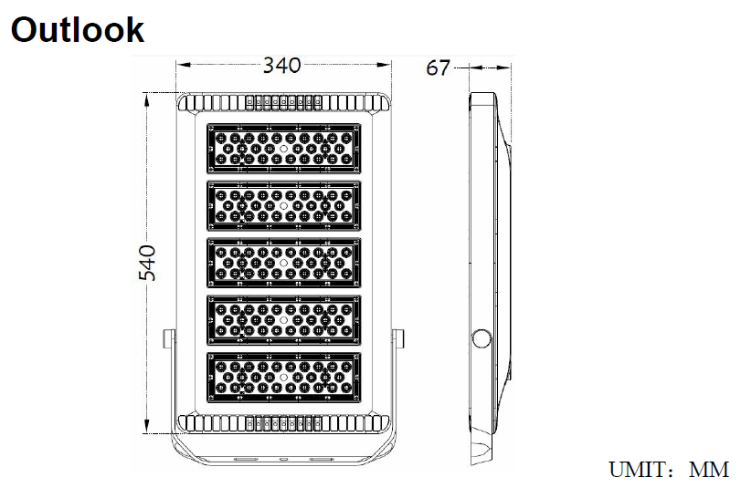 Factory Sale Modular LED Stadium Light Lumileds 5050 Chips Meanwell Driver 160LM/W 0