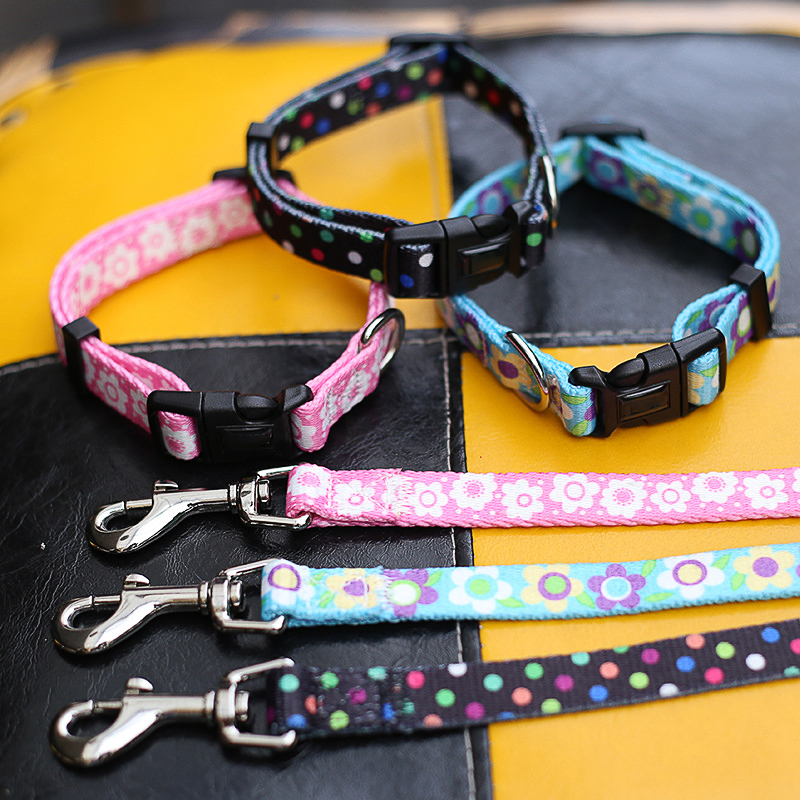 Custom Leather Dog Collars And Leashes Set Striped Harness Collar Leash Set
