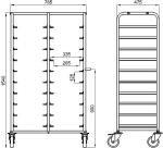 RK Bakeware China Foodservice NSF 600 × 400 mm Oven Baking Tray Trolley ,