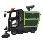 Green Environmentally Friendly 550mm 2 Brush Heads Road Sweeper Can Sit Drive