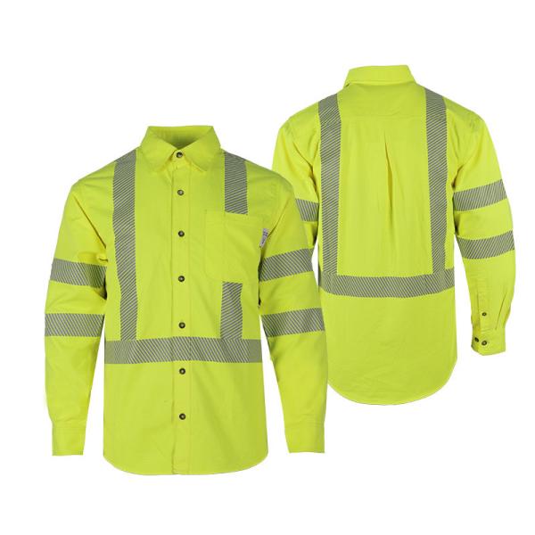 Long Sleeve Reflective Safety Shirts Safety Yellow Shirts With Reflective