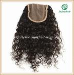 Lace top closure 5''x5'' ,brazilian virgin hair natural color loose curly 10''
