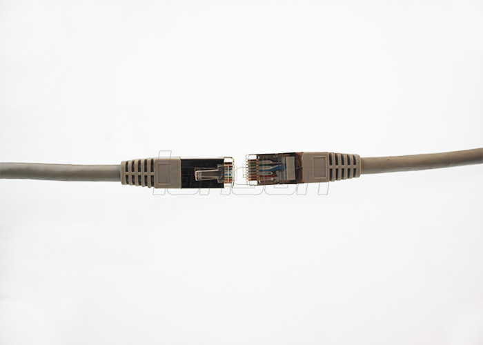 Round CAT6A SSTP Cable , LSZH 1m RJ45 Connector 568B Pure Copper Patch Cord