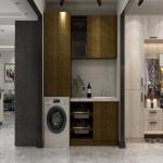 Modern Style High End Stainless Steel Laundry Room Cabinet with Plywood Door