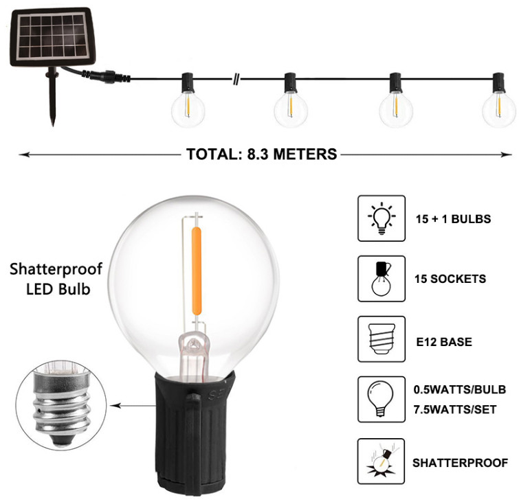 G40 LED String Bulb 2200K Waterproof , 1W 2W LED Edison Bulb