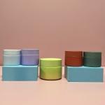 Frosted Colourful 50g 100g Cosmetic Glass Jars Facial Cream Jar