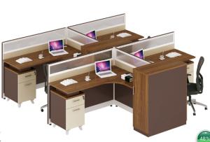 Quality modern 4 seater melamine office panel workstation table furniture wholesale