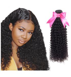 Quality Healthy Remy Indian Hair Extensions / 22 Inch Hair Bundles With Closure Kinky Curl wholesale