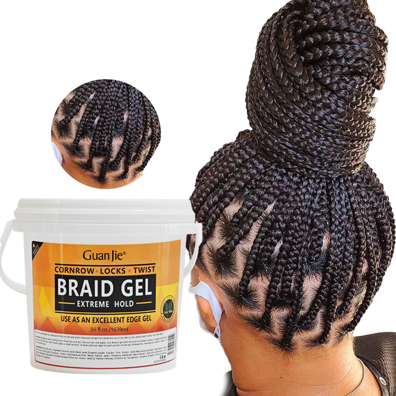 56oz Non Greasy Loc N Thick Clear Braiding Jam Hair Gel And Edge Control Super Strong Hold