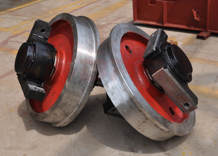 10T Rail Cart Double Flanged Steel Wheels , Mobile Cast Steel Railway Wheels