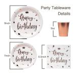 PC2094 Birthday Compostable Rose Gold Disposable Dinnerware Sets