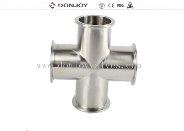 Sanitary Stainless Steel Sanitary Fittings , Clamp Equal Cross IHCH size ,
