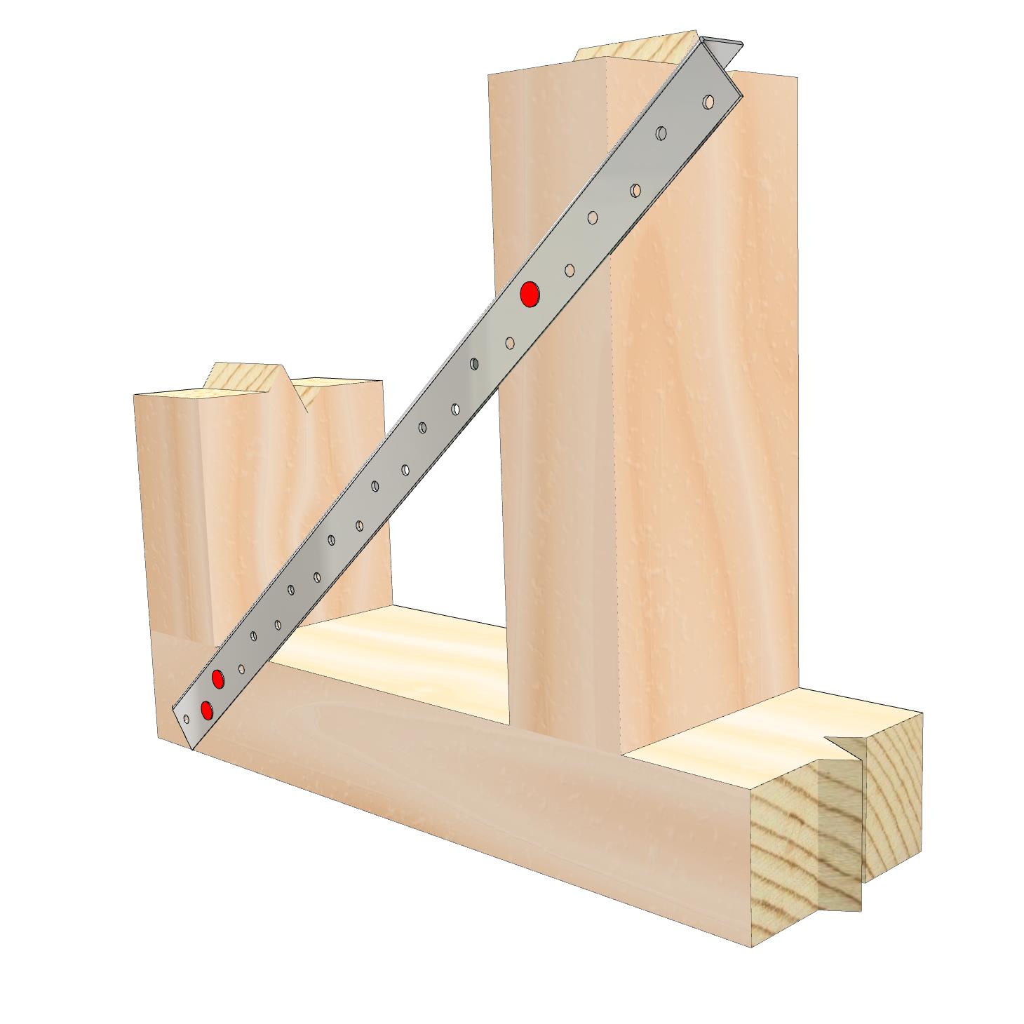 Smooth Finish Galvanised Angle Brace Used To Brace Timber Framed Walls In Residential Construction