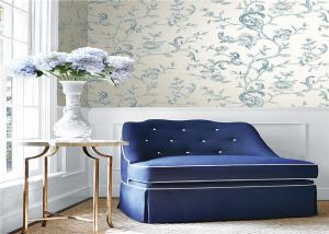 Quality Washable Embossed Flower Wallpaper For Living Rooms , Durable Wall Coverings wholesale