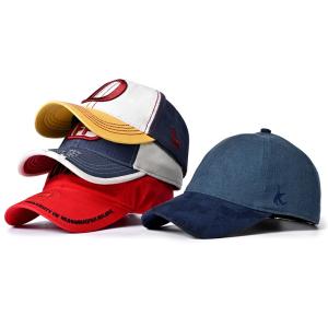 Quality 3D Embroidery Flexfit Baseball Caps 59cm Bold Line Water Worn Out Cotton Fabric wholesale