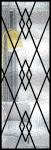 Decorative Wrought Iron Glass For Door Agon Filled 22*64 Inch Size Shaped