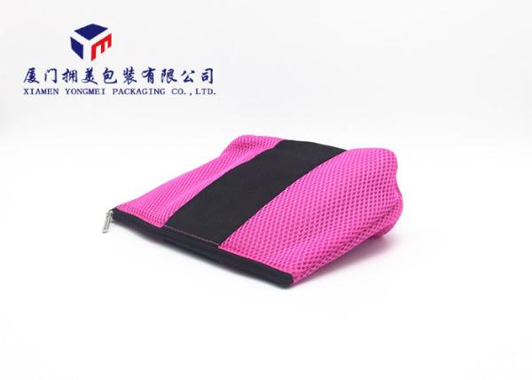 Triangle Side View Zippered Cosmetic Bag Fabric Ladies Makeup Bag Light Weight