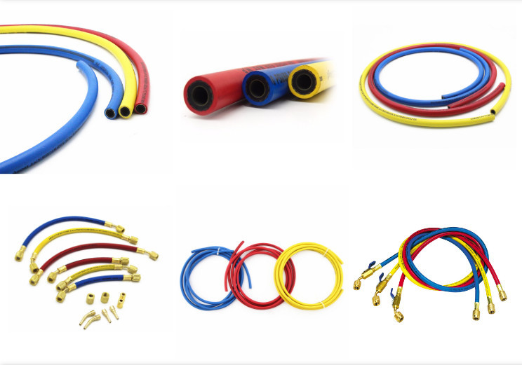 60" W.P 800psi Refrigerant R410a R134a Charging Hose With Ball Valves