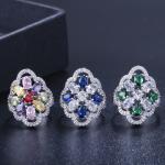 Crystal Rings For Women Circle CZ Ring Fashion Engagement Ring Jewelry Copper