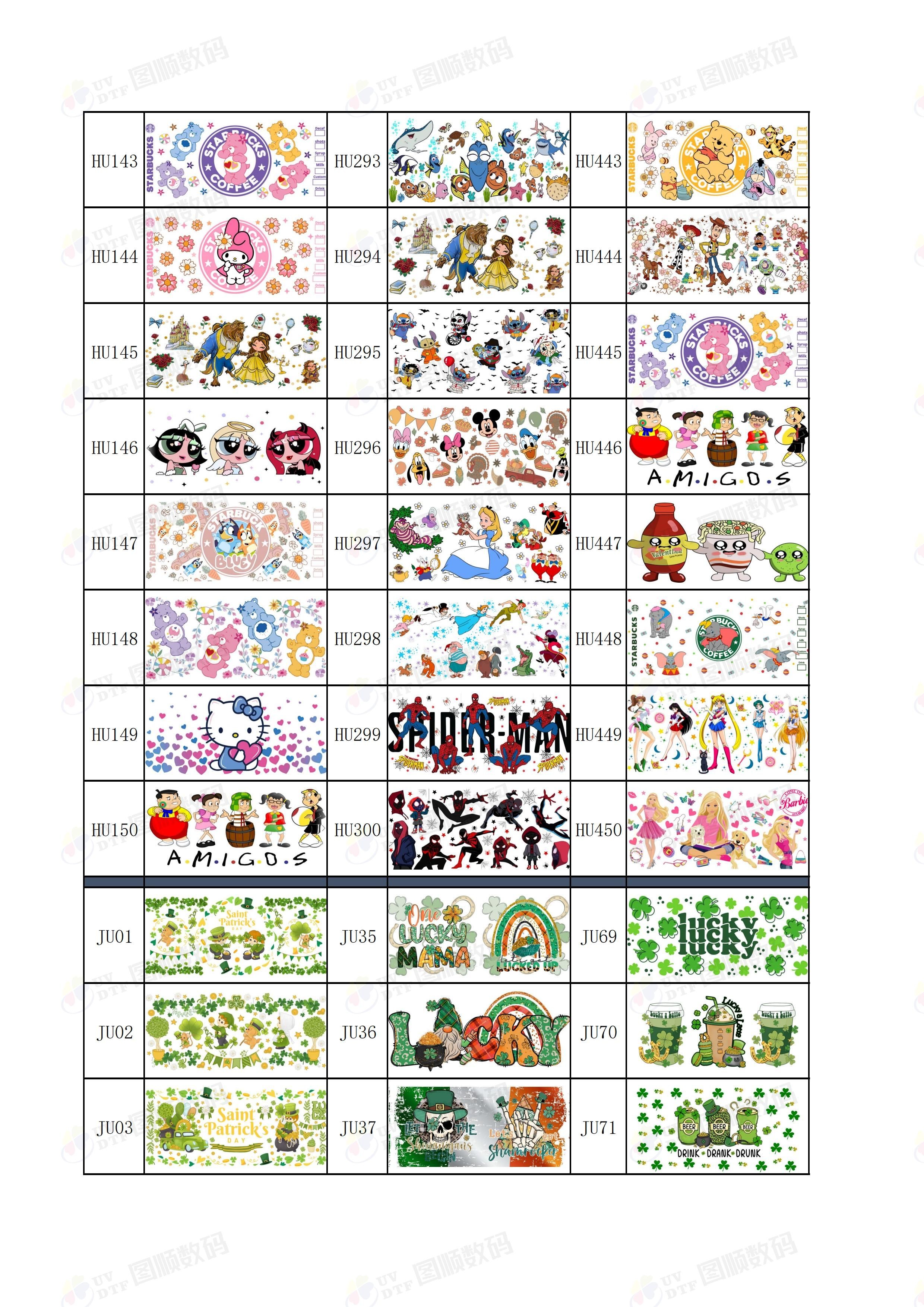 Removable Decal UV DTF Cup Wrap Transfers Fade Resistant Waterproof