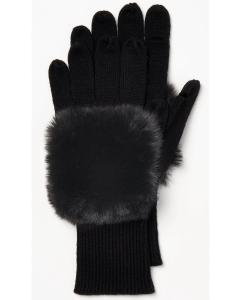 Quality Top Faux Fur Knitted Gloves With Fingers 4 Cashmere 20 Lambswool 20 Cotton 33 Viscose 23 Nylon Material wholesale