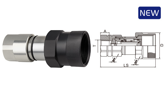 CB-SP-6FN-VEP female coupler featuring flat sealing surface and precise internal thread for secure high-pressure connection
