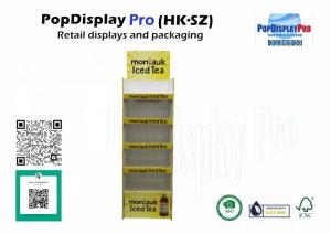 Quality Paper Retail Cardboard POS Display for Iced Tea Beverage Drinks at Instore Retail wholesale