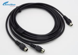 Quality Mini Din 4Pin Male - Male Custom Cable Assemblies , Video Cable Harness Assembly wholesale
