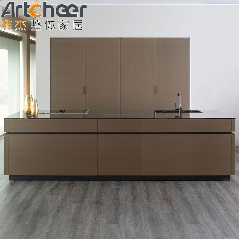 Customize Size Cabinets Kitchen Furniture Modern With Plywood Carcase And Quartz Stone Table Top