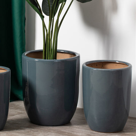Custom Modern Balcony Garden Pots Indoor Outdoor Floor Decorative Ceramic Plant Flower Pot Set