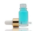 Clear Color 15ml Round Shape Cosmetic Glass Bottle With Gold Aluminum Dropper