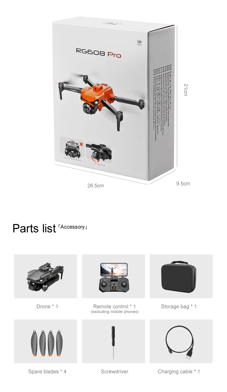 Rg608 Pro Uav Hd 8k Dual Camera Uav Optical Flow Dual Camera Lift Obstacle Avoidance Aircraft Night Aerial Photography Z